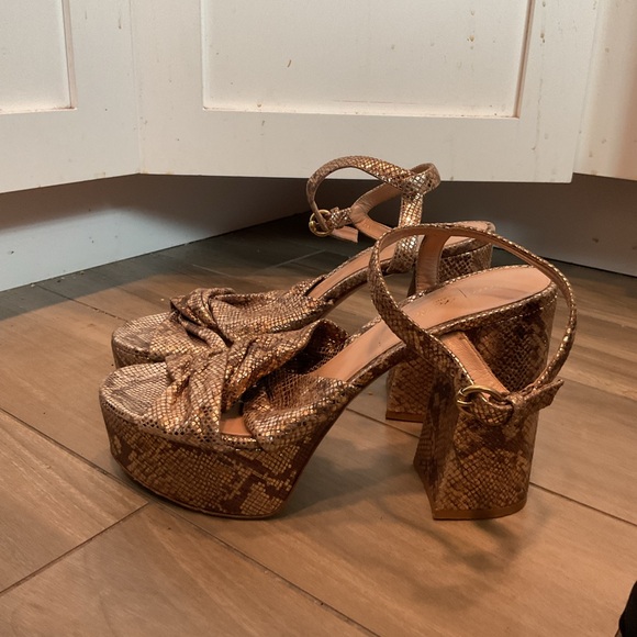 Gianvito Rossi Vintage Python Snakeskin leather platform heels shoes sz 39.5 - Picture 12 of 12